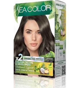 Sea Color Amonyaksız, Vegan, Doğal, Besleyici Kalıcı Saç Boyası%100 Beyaz Kapama (1 Paket 2 X 50 Ml