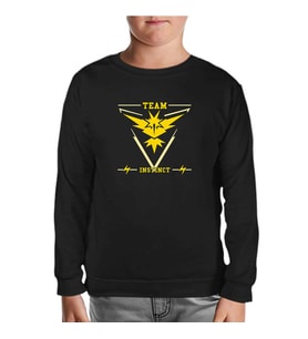 Pokemon Go - Team Instinct Siyah Çocuk Sweatshirt
