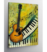 Kanvas Tablo Gitar Ve Piyano Teması