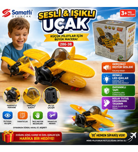 Sesli ve Işıklı Uçak LED Işıklı Gerçekçi Ses Efektli Eğitici Oyuncak Uçak