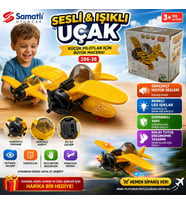 Sesli ve Işıklı Uçak LED Işıklı Gerçekçi Ses Efektli Eğitici Oyuncak Uçak