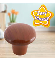 Sert Plastik Mantar Düğme Kulp Ceviz Dolap Mobilya Mutfak Dolabı Çekmece Kapak Kulpu Kulbu
