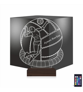 Luvivia Voleybol Topu Voleybolcu Kişiye Özel 3D Lamba - Masa Gece Lambası