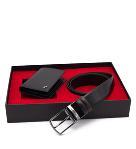Pierre Cardin Çift Yönlü Deri Kemer & Cüzdan İkili Set PCCİFT01SK-1335A2C