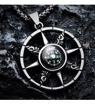 voyageaccessory Paslanmaz Çelik Gemici Pusula Kolye /Kuzey Yıldız Kolye