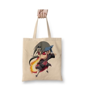Naruto Itachi Uchiha Beyaz Bez Çanta Uzun Saplı Alışveriş Çantası Plaj Çantası