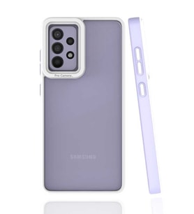 Galaxy A52 Kılıf Zore Mima Kenarları Renkli Silikon Kılıf (Lila)