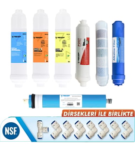Yaman Group Kapalı Kasa Su Arıtma Cihazları Için 7'li Mineral, Alkali Inline Filtre Seti