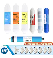 Yaman Group Kapalı Kasa Su Arıtma Cihazları Için 7'li Mineral, Alkali Inline Filtre Seti