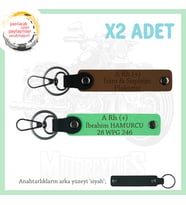 Motor Kulüplerine, İsim Plaka ve A Rh (+) Kan Grubu Yazılı x2' li Anahtarlık Set, Kahve-F Yeşil-Syh