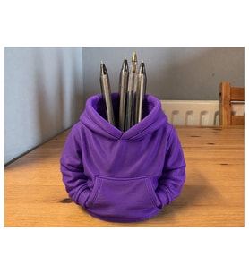 Alvera Kapüşonlu Sweatshirt Kalemlik – 3D Baskı Masaüstü Organizer-Mor