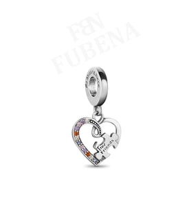 Fubena Puzzle Parçası ve Kalpli Arkadaşlık Sallantılı Charm