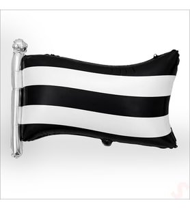 Siyah Beyaz Bayrak Folyo Balon - 71 cm x 50 cm