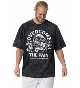Overcome The Pain Fitness Gym Bodybuilding Sporcu Baskılı Unisex Oversize Vintage Yıkamalı Tişört