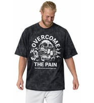 Overcome The Pain Fitness Gym Bodybuilding Sporcu Baskılı Unisex Oversize Vintage Yıkamalı Tişört
