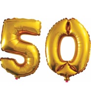 Pazariz  50 Yaş Sayı Folyo Balon Altın 90 cm