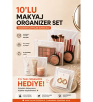 Pratik Makyaj ve Takı Organizeri Seti, 10 ve 5’li Hediye Paketleriyle