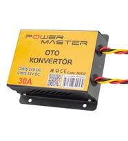 Powermaster PM-8202 24V Dc / 12V Dc 30 Amper Oto Konvertör (Siyah)