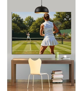 Tenis Oynayan Kadın Sporcu Dekoratif Kanvas - Mdf Ahşap Tablo