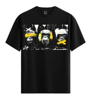 Monkey Graffiti - %100 Pamuklu Erkek Siyah Tişört - Premium Quality (Beyaz)
