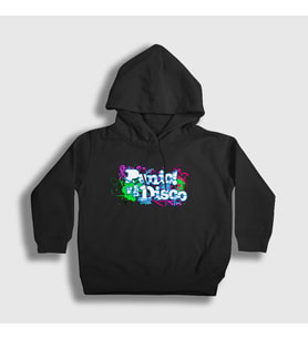 Presmono Unisex Çocuk Siyah Decor Panic! at the Disco Kapüşonlu Sweatshirt 72338tt