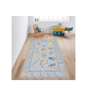 Rovigo Home Dijital Baskı Yıkanabilir Kaymaz Taban Çocuk Halısı RVG4003 80x150 cm (Mavi)