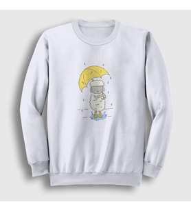 Presmono Unisex Beyaz Sheep And Rain Kuzu Sweatshirt 288962tt (Beyaz)