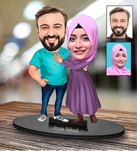 Kişiye Özel Çift Tasarımlı Karikatür Biblo 97