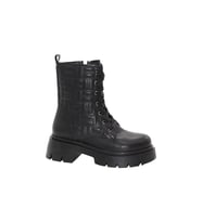 Mergenshoes BF183 Siyah Bağcıklı Fermuarlı Kadın Bot