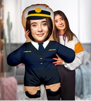 eJOYA Kişiye özel Pilot Hanım Peluş Oyuncak 100x80 cm 114827 (Mavi)