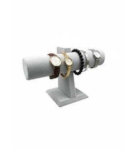 Tekli Süet Kumaş Gri Renk 22/16 cm Saat Bileklik Sergileme Standı (A.Gri)