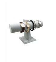 Tekli Süet Kumaş Gri Renk 22/16 cm Saat Bileklik Sergileme Standı (A.Gri)