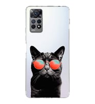 PrintiFy Xiaomi Redmi  Note 11S ile Uyumlu 1mm Slim Fit Kedi 3 050d Baskılı Şeffaf  Kılıf