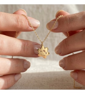 925 Ayar Gümüş Kişiye Özel İsimli Pati Kolye (Gold)