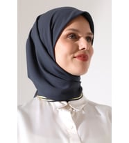Tesettür Biyeli Bürümcük Düz Şifon Eşarp - Antrasit