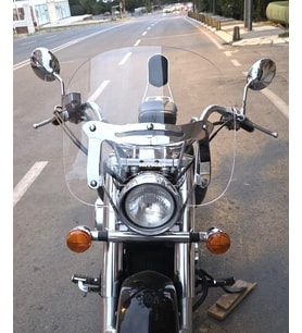 MOTOCAM Honda Shadow 750 Ön Cam 1999-2010 Model 45cm Şeffaf Renkli 4mm APARATSIZ