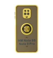 Redmi Note 9 Kılıf Montreal Yüzüklü Silikon Kapak - Sarı