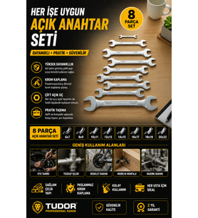 Farklı Ölçülerde Kombine Açık Ağız Anahtar Takımı