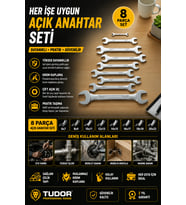 Farklı Ölçülerde Kombine Açık Ağız Anahtar Takımı