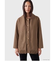 LC WAIKIKI Kahverengi Atkılı Oversize Kadın Kaşe Kaban