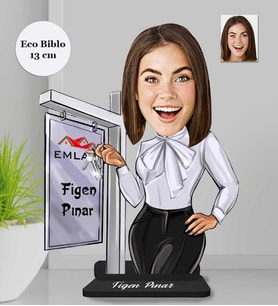 Kişiye Özel Emklakçı Kadın Ahşap Eco Biblo -1