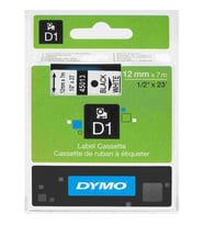 DYMO D1 ŞERİT 12MM x 7MT BEYAZ / SİYAH 720530 45013 ÜCRETSİZ KARG