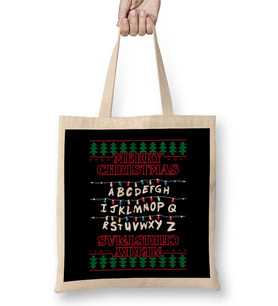 Stranger Things Merry Christmas Lights Knit Bez Çanta Uzun Saplı