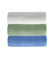 3 lü Düz Renk El Yüz Havlu Seti %100 Pamuklu 50x90 Cm Mavi-Yeşil-Beyaz (Çok Renkli)