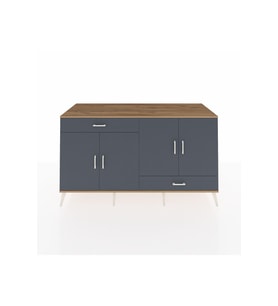 Kronos Konsol 5 Raflı 2 Çekmeceli 4 Kapaklı 176x59x99 Çam-Antrasit