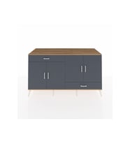 Kronos Konsol 5 Raflı 2 Çekmeceli 4 Kapaklı 176x59x99 Çam-Antrasit