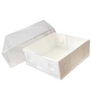 Kutu Naturel Beyaz Kağıt Ve Asetat 9x9x3 cm 50'li-