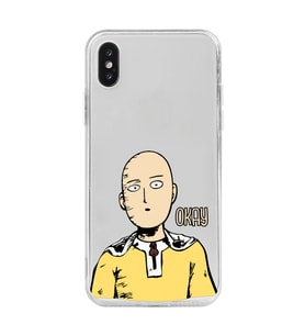 Iphone XS MAX Uyumlu One Punch Man Tasarımlı Şeffaf Telefon Kılıfı