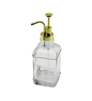 KARE CAM ŞİŞE - ŞEFFAF SIVI SABUNLUK 500ML POMPA - MUSLUK AYRIK MODEL BAŞLI (5047)