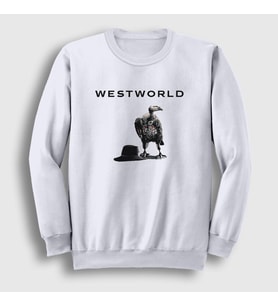 Presmono Unisex Beyaz Vulture Westworld Sweatshirt 225098tt